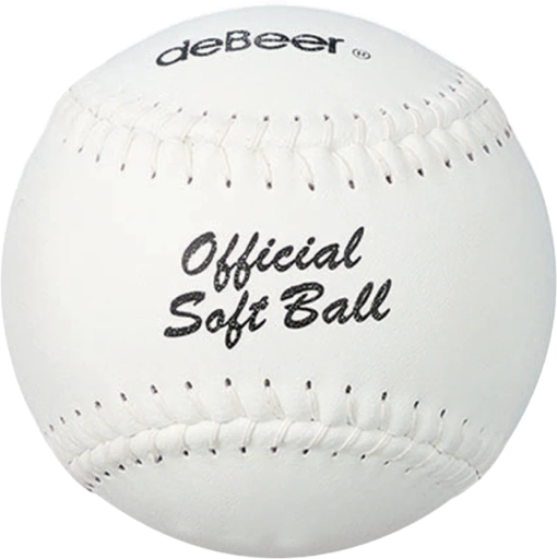 DEBEER 14-INCH WHITE FLATSEAM OFFICIAL SOFTBALL - 6 PK